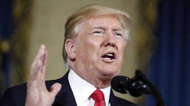 File photo of of President Donald Trump speaking in the Blue Room of the White House in Washington on July 24, 2017.(AP) File photo of of President Donald Trump speaking in the Blue Room of the White House in Washington on July 24, 2017.(AP)