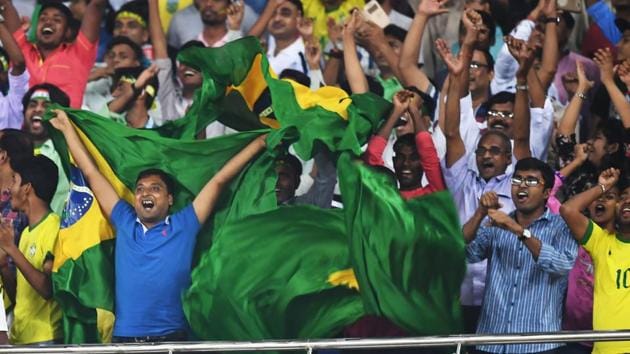 Kolkata’s Vivekananda Yuba Bharati Krirangan Stadium will host the FIFA U-17 World Cup semifinal between Brazil and England. (AFP) Kolkata’s Vivekananda Yuba Bharati Krirangan Stadium will host the FIFA U-17 World Cup semifinal between Brazil and England. (AFP)
