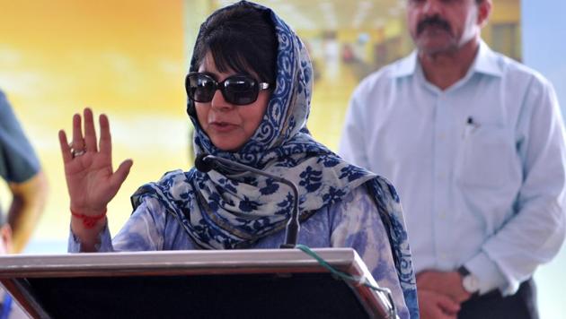 Jammu and Kashmir CM Mehbooba Mufti says sustained dialogue to find a solution to the Kashmir issue was the only way forward. (Nitin Kanotra / HT file photo)