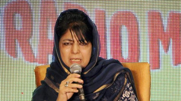 Jammu and Kashmir chief minister Mehbooba Mufti has welcomed Rajnath Singh’s announcement (PTI) Jammu and Kashmir chief minister Mehbooba Mufti has welcomed Rajnath Singh’s announcement (PTI)