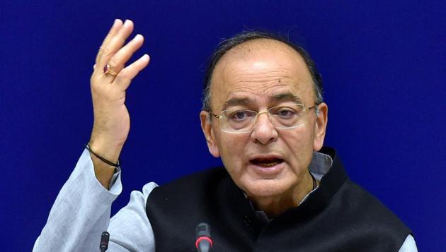 Union finance minister Arun Jaitley addresses the media after the 22nd meeting of the Goods and Services Tax (GST) Council, in New Delhi. (PTI FILE) Union finance minister Arun Jaitley addresses the media after the 22nd meeting of the Goods and Services Tax (GST) Council, in New Delhi. (PTI FILE)