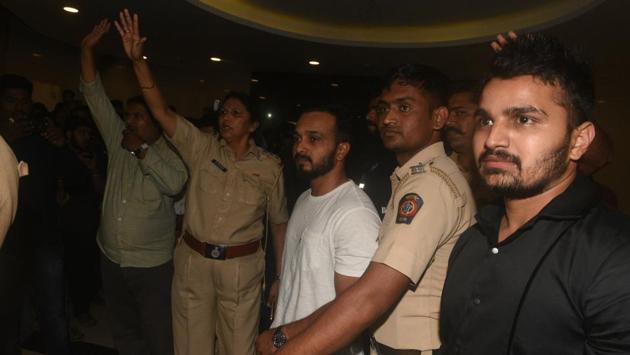 Indian cricket player Kedar Jadhav outside his house in Kothrud in Pune. (Pratham Gokhale/HT Photo) 