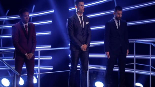 Along with Ronaldo, Paris Saint-Germain’s Brazilian striker Neymar and Barcelona’s Argentinian player Lionel Messi were also in race for the Best Player Award. (REUTERS)