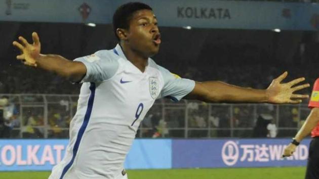 Rhian Brewster scored his second hattrick of FIFA U-17 World Cup as England defeated Brazil 3-1. (Samir Jana/HT Photo) Rhian Brewster scored his second hattrick of FIFA U-17 World Cup as England defeated Brazil 3-1. (Samir Jana/HT Photo)