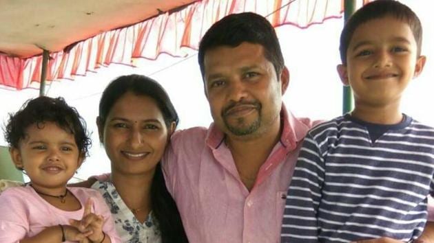 Nair with his family. Nair with his family.