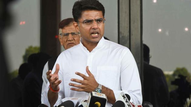 State Congress president speaks to mediapersons outside the state assembly on Wednesday. (Prabhakar Sharma/HT Photo) State Congress president speaks to mediapersons outside the state assembly on Wednesday. (Prabhakar Sharma/HT Photo)