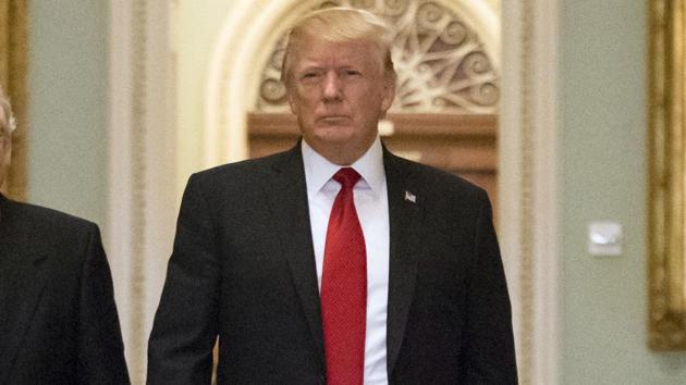 President Donald Trumpin Capitol Hill in Washington, Tuesday, Oct. 24, 2017. (AP) President Donald Trumpin Capitol Hill in Washington, Tuesday, Oct. 24, 2017. (AP)