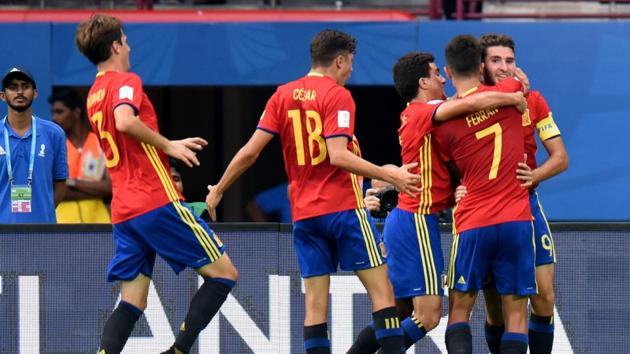 Spain have been in prolific form at the FIFA U-17 World Cup since losing their opening game to Brazil. (AFP) Spain have been in prolific form at the FIFA U-17 World Cup since losing their opening game to Brazil. (AFP)