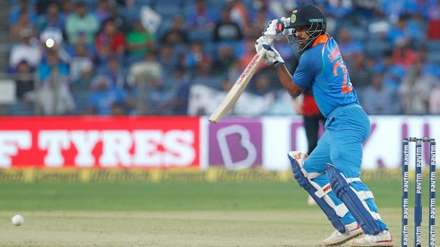 But Shikhar Dhawan stuck it out in the middle to anchor the Indian innings. (BCCI) 