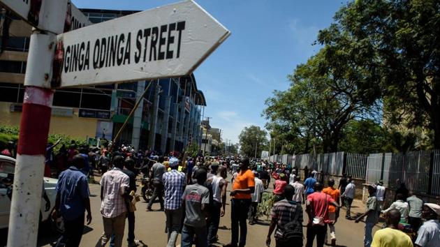 Supporters of National Super Alliance (NASA) presidential candidate Raila Odinga take part in a demonstration on the boycott of the upcoming elections on Wednesday in Kisumu, Kenya. (AFP Photo) Supporters of National Super Alliance (NASA) presidential candidate Raila Odinga take part in a demonstration on the boycott of the upcoming elections on Wednesday in Kisumu, Kenya. (AFP Photo)