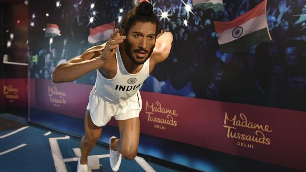 Milkha Singh also known as The Flying Sikh, former Indian track and field sprinter’s wax statue is also displayed at the museum. (Raj K Raj / HT PHOTO)