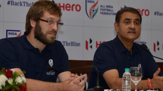 A complaint has been filed against Javier Ceppi (L) and Praful Patel over shifting of the FIFA U-17 World Cup semi-final between Brazil and England from Guwahati to Kolkata.(AIFF)
