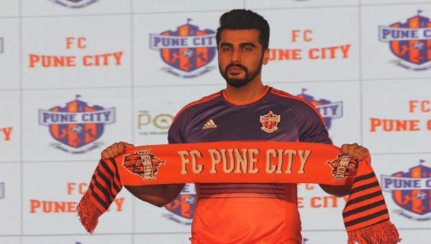 The Rajesh Wadhawan-owned Indian Super League (ISL) franchise FC Pune City on Thursday announced Bollywood star Arjun Kapoor as the new co-owner of the club.(HT PHOTO)