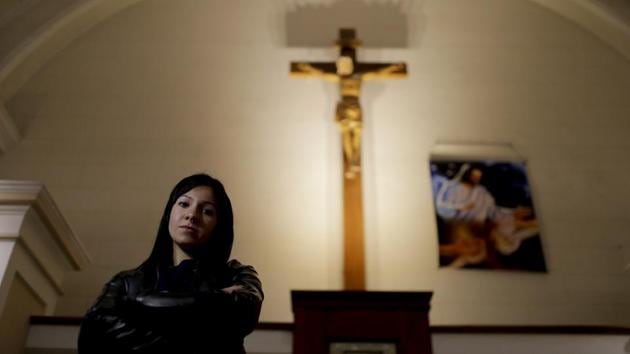 In this Oct. 11, 2017 photo, Yasmin Detez poses for a portrait inside San Jose Obrero church where Rev. Carlos Jose celebrated Mass in Caseros, in the province of Buenos Aires, Argentina. (AP) In this Oct. 11, 2017 photo, Yasmin Detez poses for a portrait inside San Jose Obrero church where Rev. Carlos Jose celebrated Mass in Caseros, in the province of Buenos Aires, Argentina. (AP)