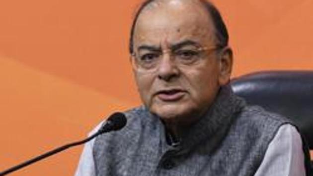 Finance minister Arun Jaitley addresses a press conference in New Delhi, India, on October 25, 2017. (Mohd Zakir/ Hindustan Times) Finance minister Arun Jaitley addresses a press conference in New Delhi, India, on October 25, 2017. (Mohd Zakir/ Hindustan Times)