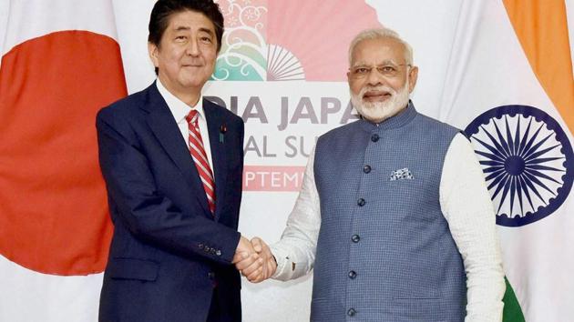 Prime Minister Narendra Modi and his Japanese counterpart Shinzo Abe at the India-Japan Annual Summit in Gandhinagar in September. (PTI) Prime Minister Narendra Modi and his Japanese counterpart Shinzo Abe at the India-Japan Annual Summit in Gandhinagar in September. (PTI)