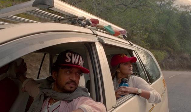 Irrfan Khan and Parvathy in a still from the latest song of Qarib Qarib Singlle. Irrfan Khan and Parvathy in a still from the latest song of Qarib Qarib Singlle.