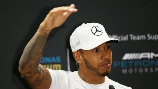 Mercedes' Lewis Hamilton speaks during a news conference ahead of the Mexican Grand Prix on Sunday in Mexico City.(Reuters)