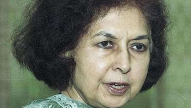 Noted author and daughter of Vijaylaxmi Pandit, Nayantara Sahgal.(HT File Photo) Noted author and daughter of Vijaylaxmi Pandit, Nayantara Sahgal.(HT File Photo)