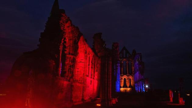 As Halloween approaches, the English Heritage conservation agency published a list of 10 scariest landmarks in England. The historic Whitby Abbey in northern England is one among them. (Ian Forsyth / Getty Images) 