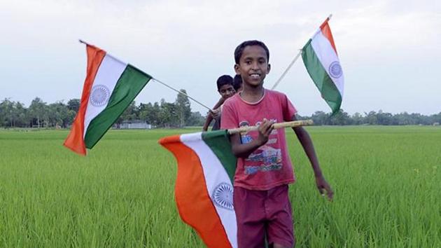 File picture of children for the former Bangladesh enclaves just before the areas merged into India in 2015. These children had no way of getting admission in schools in this country without submitting fake documents. (HT Photo) File picture of children for the former Bangladesh enclaves just before the areas merged into India in 2015. These children had no way of getting admission in schools in this country without submitting fake documents. (HT Photo)