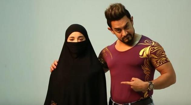 Aamir Khan and Zaira Wasim on the sets of Secret Superstar. Aamir Khan and Zaira Wasim on the sets of Secret Superstar.