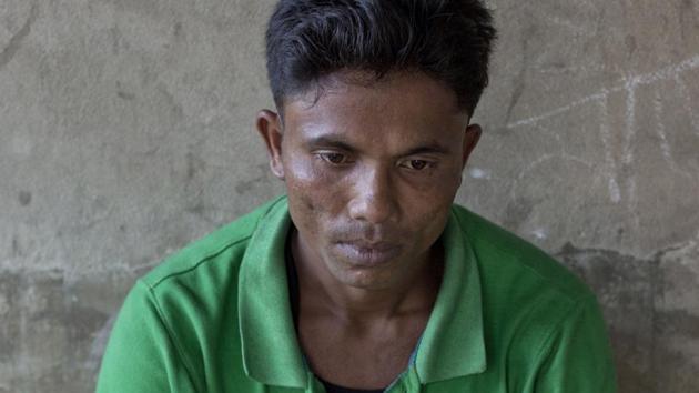 Rohingya man Alam Jafar sits for a photograph at a transit shelter for newly arrived Rohingya refugees at Kutupalong camp in Bangladesh. (AP) Rohingya man Alam Jafar sits for a photograph at a transit shelter for newly arrived Rohingya refugees at Kutupalong camp in Bangladesh. (AP)
