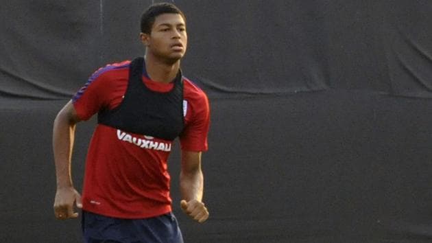 England’s Rhian Brewster is the highest scorer of the tournament so far with 7 goals which includes two hat-tricks. (Samir Jana/HT PHOTO)