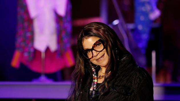 Tyka Nelson, Prince’s sister, poses for pictures by a display at the ‘My Name Is Prince’ exhibition in London. Tyka called the show a ‘miniature Paisley Park,’ in reference to the Minnesota estate where Prince lived and worked. (Peter Nicholls / REUTERS)