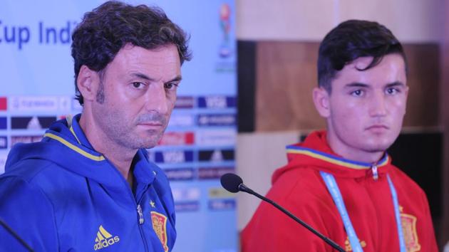 Spain coach Santi Denia believes his players are ready to clinch the trophy on Saturday night. (Samir Jana/HT PHOTO)