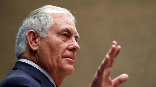 US Secretary of State Rex Tillerson pauses before speaking to staff members at the US Mission to the UN on October 26, 2017, in Geneva, Switzerland. (AFP Photo) US Secretary of State Rex Tillerson pauses before speaking to staff members at the US Mission to the UN on October 26, 2017, in Geneva, Switzerland. (AFP Photo)