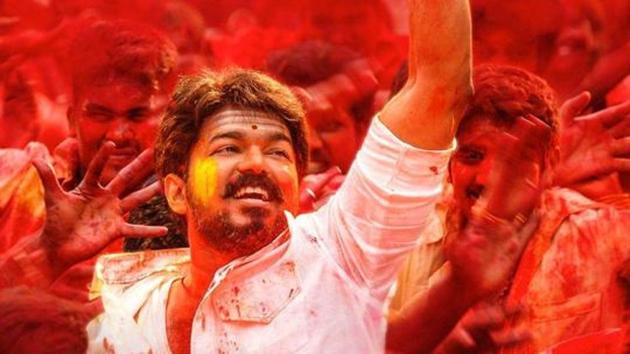 Vijay in a still from Mersal. BJP in Tamil Nadu objected to what it said was an incorrect depiction of GST and Digital India.