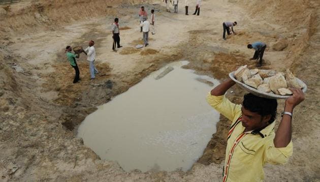 A large catchment area has been digged for rainwater harvesting. (HT File Photo for representational purpose only.) A large catchment area has been digged for rainwater harvesting. (HT File Photo for representational purpose only.)