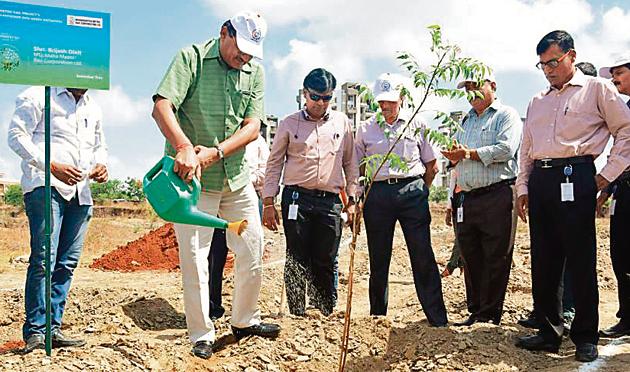 Maha Metro managing director, Dr Brijesh Dixit planting trees on World Environment Day on June 5, 2017.(HT File Photo) Maha Metro managing director, Dr Brijesh Dixit planting trees on World Environment Day on June 5, 2017.(HT File Photo)