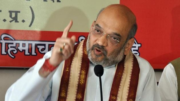 Bharatiya Janata Party president Amit Shah interacts with media at Manjha near Dharamsala. (Shyam Sharma/HT File Photo) Bharatiya Janata Party president Amit Shah interacts with media at Manjha near Dharamsala. (Shyam Sharma/HT File Photo)