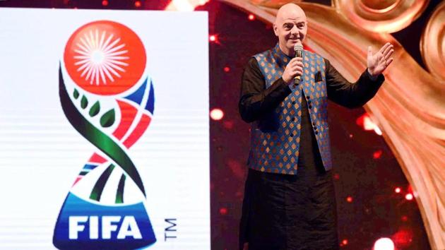 FIFA President Gianni Infantino speaks during a dinner party in Kolkata on Friday. (PTI) FIFA President Gianni Infantino speaks during a dinner party in Kolkata on Friday. (PTI)