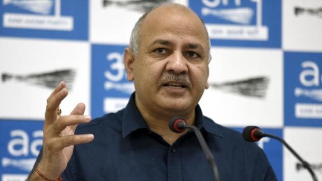 Sisodia, who is also Delhi’s education minister, has now ordered the release of funds to be used for disbursal of one month’s salary in twelve colleges funded by the government as an “interim relief”.(Sonu Mehta/HT PHOTO)