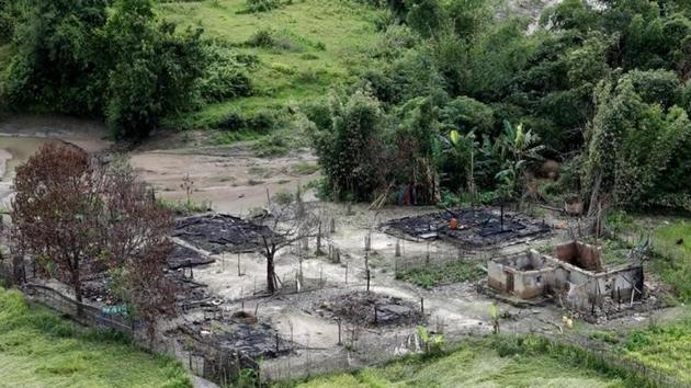 Aerial view of a burned Rohingya village near Maungdaw, north of Rakhine state, Myanmar September 27, 2017. (Reuters File Photo) Aerial view of a burned Rohingya village near Maungdaw, north of Rakhine state, Myanmar September 27, 2017. (Reuters File Photo)