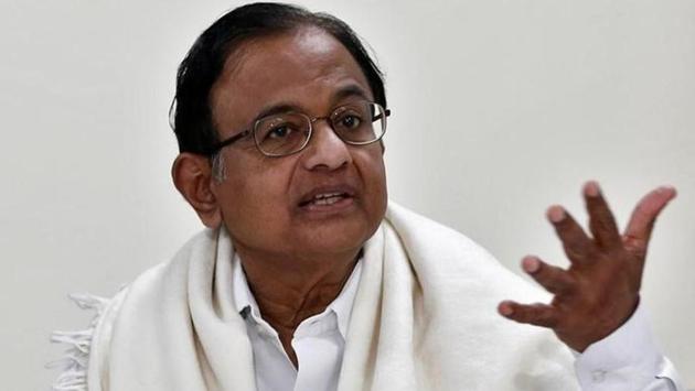 Former Union minister and senior Congress leader P Chidambaram speaks during a news conference in New Delhi.(Reuters File Photo)