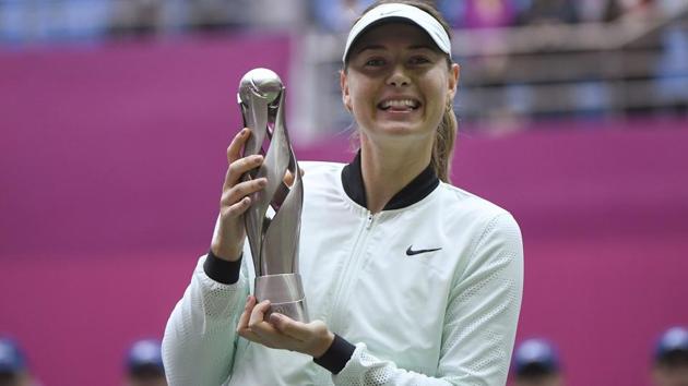 Maria Sharapova holds her trophy after winning her women's singles final match against Aryna Sabalenka of Belarus at the Tianjin Open tennis tournament in Tianjin on October 15, 2017. Chris Evert believes Sharapova is poised for more success in the upcoming calender year. (AFP) Maria Sharapova holds her trophy after winning her women's singles final match against Aryna Sabalenka of Belarus at the Tianjin Open tennis tournament in Tianjin on October 15, 2017. Chris Evert believes Sharapova is poised for more success in the upcoming calender year. (AFP)