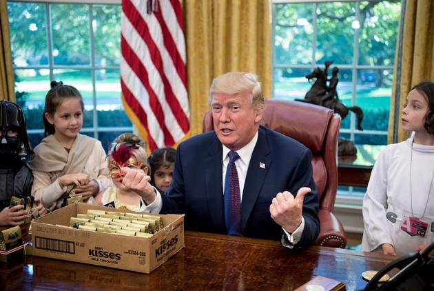 The president will also be welcoming ghost and goblins to the South Lawn for trick-or-treating on the eve of Halloween on Monday. (AFP Photo)