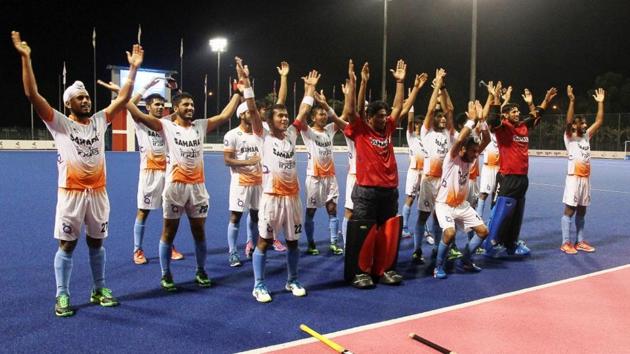 Indian Junior Men’s Hockey team after defeating Malysia at the 7th Sultan of Johor Cup. (Hockey India) Indian Junior Men’s Hockey team after defeating Malysia at the 7th Sultan of Johor Cup. (Hockey India)