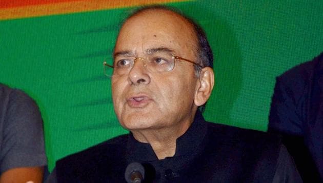 Union finance minister Arun Jaitley interacts with the media during launch of BJP Golden Vision document for the Assembly elections, in Shimla on Sunday. (PTI Photo) Union finance minister Arun Jaitley interacts with the media during launch of BJP Golden Vision document for the Assembly elections, in Shimla on Sunday. (PTI Photo)