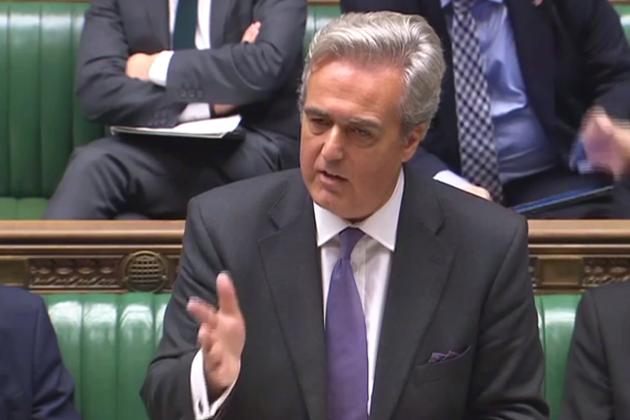 Department for international trade minister Mark Garnier, in a video grab from footage broadcast by the UK Parliamentary Recording Unit on October 12, 2017.(AFP)