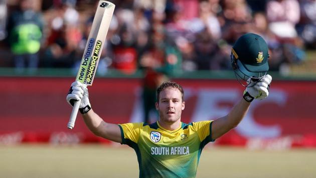 David Miller celebrates after scoring his century against Bangladesh during their second T20 in (AFP) David Miller celebrates after scoring his century against Bangladesh during their second T20 in (AFP)