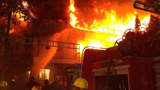 The blaze started in one shops located in Agrasen Chouraha area of Indore, and quickly spread to the other two adjacent outlets.(File for representation)