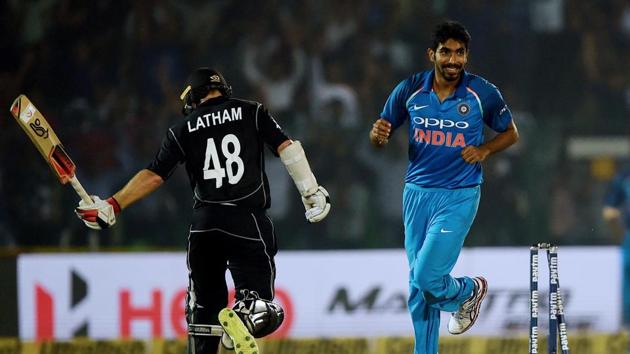 Jasprit Bumrah bowled brilliantly in the death overs as India held their nerve to win the Kanpur ODI by six runs and seal their seventh consecutive bilateral series win. (AFP) Jasprit Bumrah bowled brilliantly in the death overs as India held their nerve to win the Kanpur ODI by six runs and seal their seventh consecutive bilateral series win. (AFP)