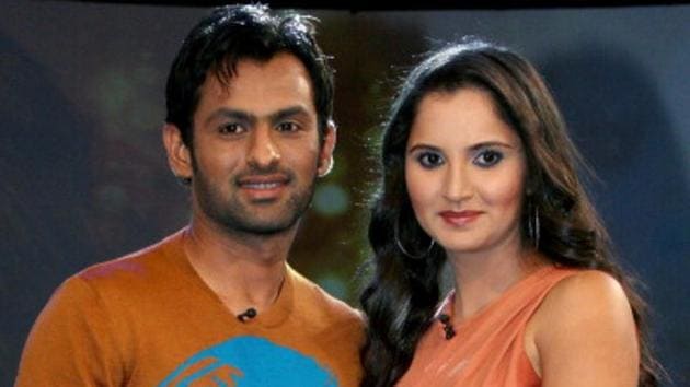 Sania Mirza and Shoaib Malik engaged in some banter after the Pakistan cricketer guided his team to victory against Sri Lanka in Lahore on Sunday night. (AFP/Getty Images) Sania Mirza and Shoaib Malik engaged in some banter after the Pakistan cricketer guided his team to victory against Sri Lanka in Lahore on Sunday night. (AFP/Getty Images)