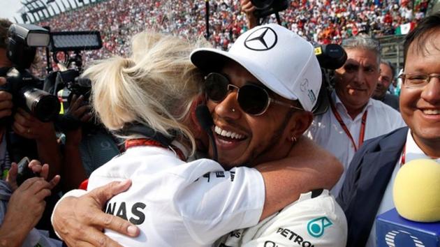Lewis Hamilton had to fight back from last in the Mexico Grand Prix as he finished eighth and secured his fourth world championship. (REUTERS) Lewis Hamilton had to fight back from last in the Mexico Grand Prix as he finished eighth and secured his fourth world championship. (REUTERS)