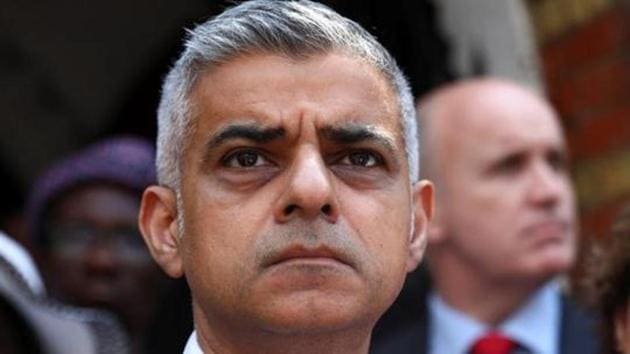 File photo of mayor Sadiq Khan after meeting victims of the Grenfell apartment tower fire in north Kensington, London, on June 18, 2017. (Reuters) File photo of mayor Sadiq Khan after meeting victims of the Grenfell apartment tower fire in north Kensington, London, on June 18, 2017. (Reuters)
